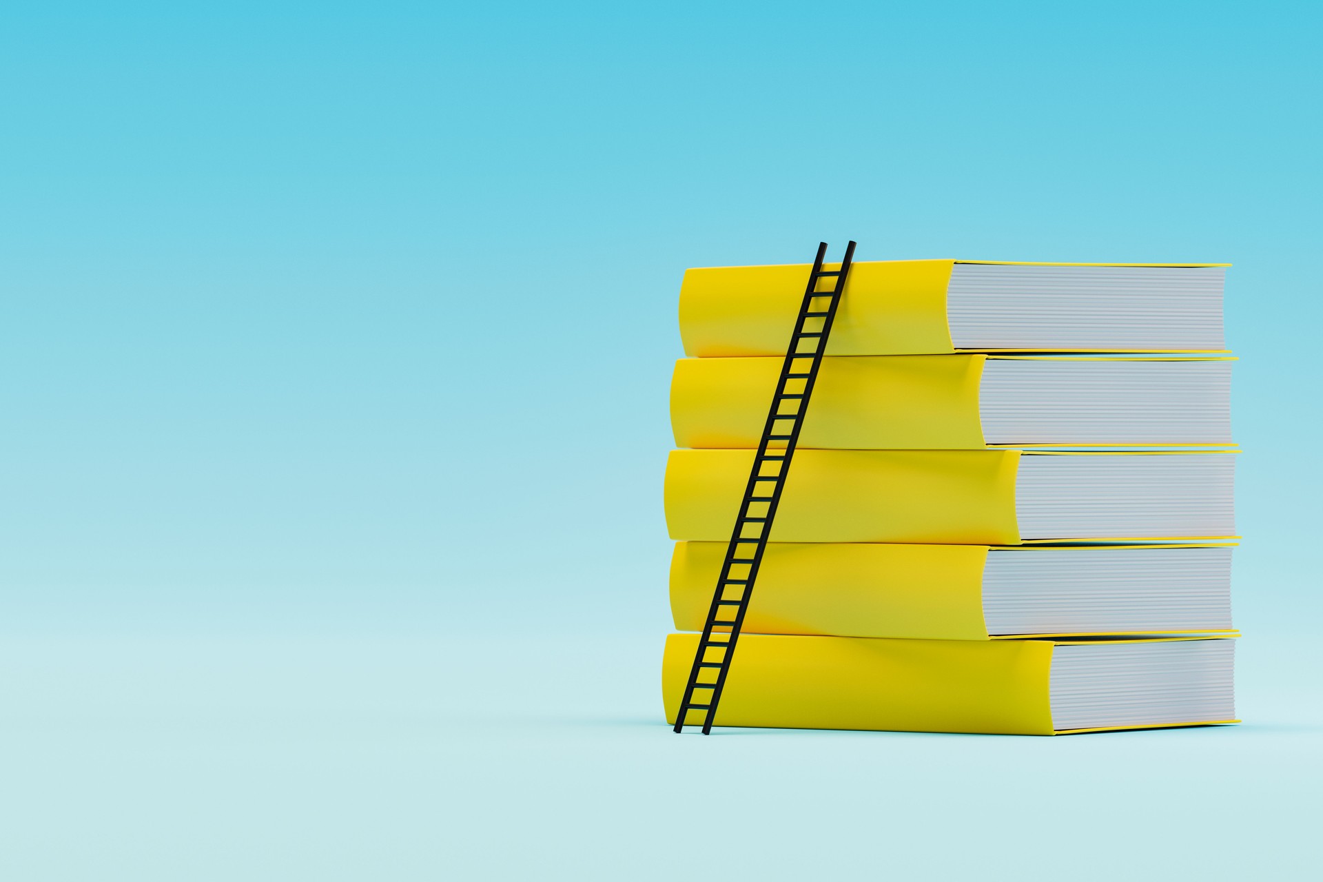 Books and ladder, back to school, ladder of success concept