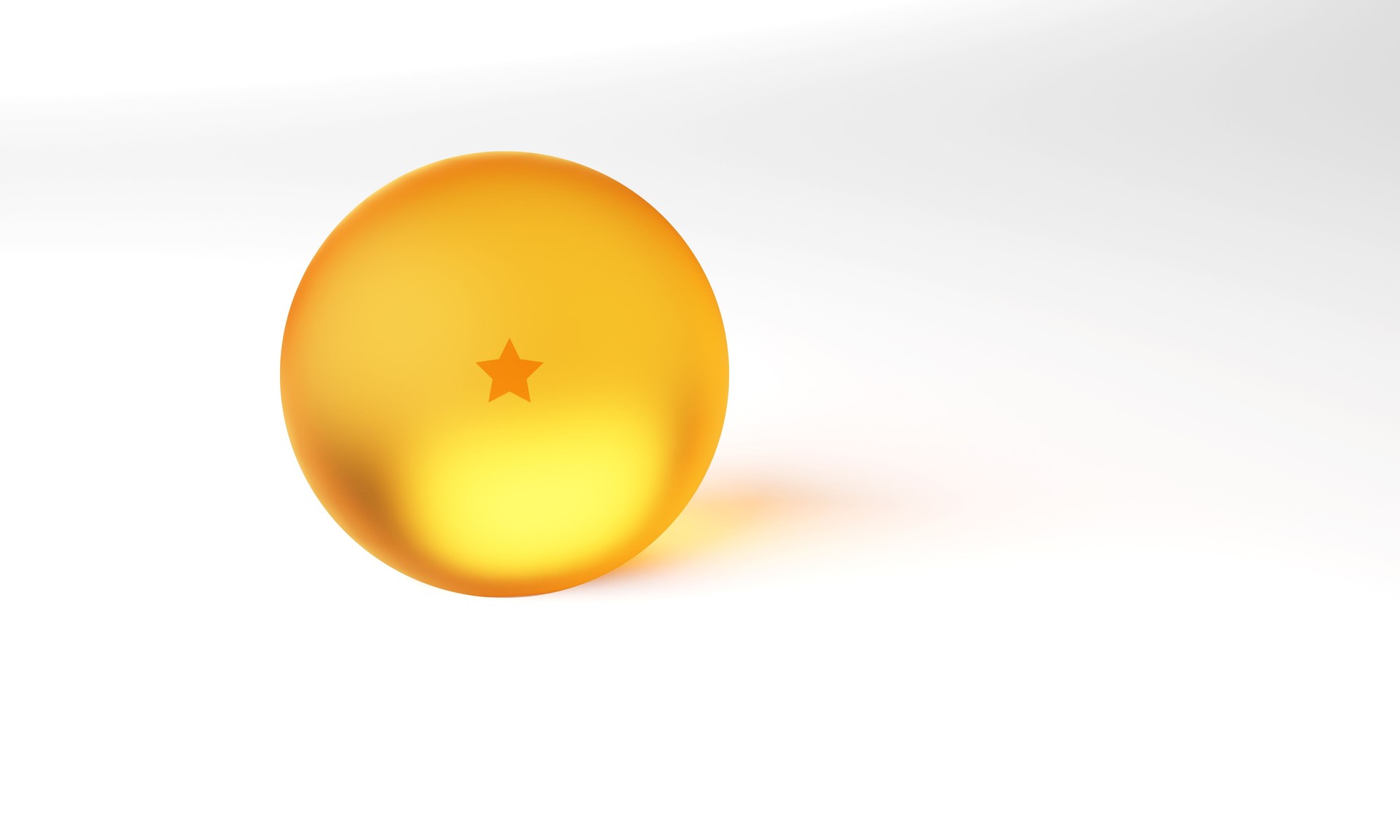 3D Rendering crystal dragon ball yellow with one star.